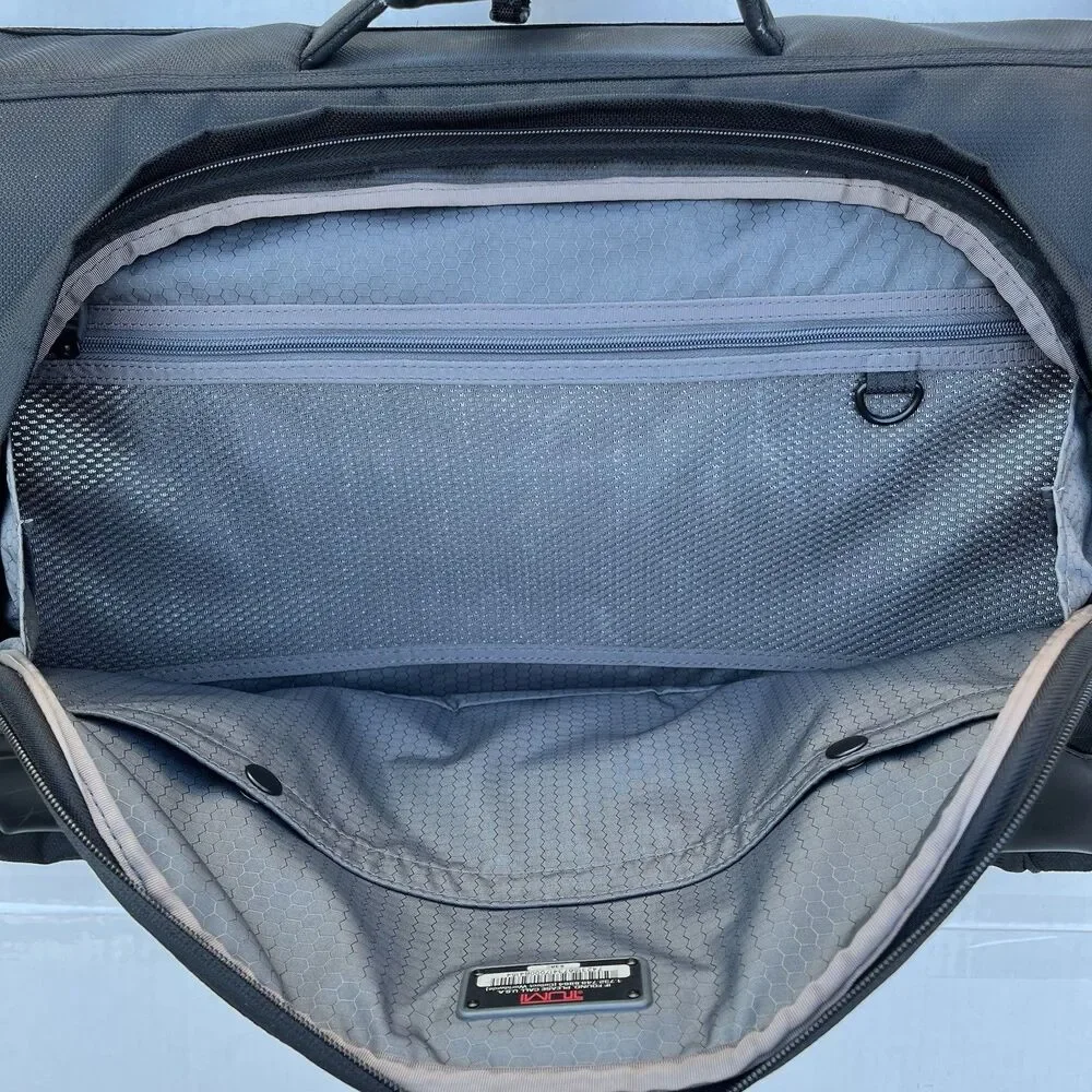 Tumi Tri-Fold Carry On Travel Garment Bag Ballistic Nylon Crossbody Black 22”